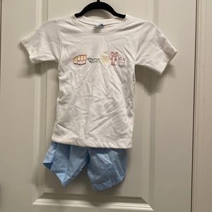 Krewe Kids Boy Embroidered Shirt and Shorts Set. Size 6.  Never worn.